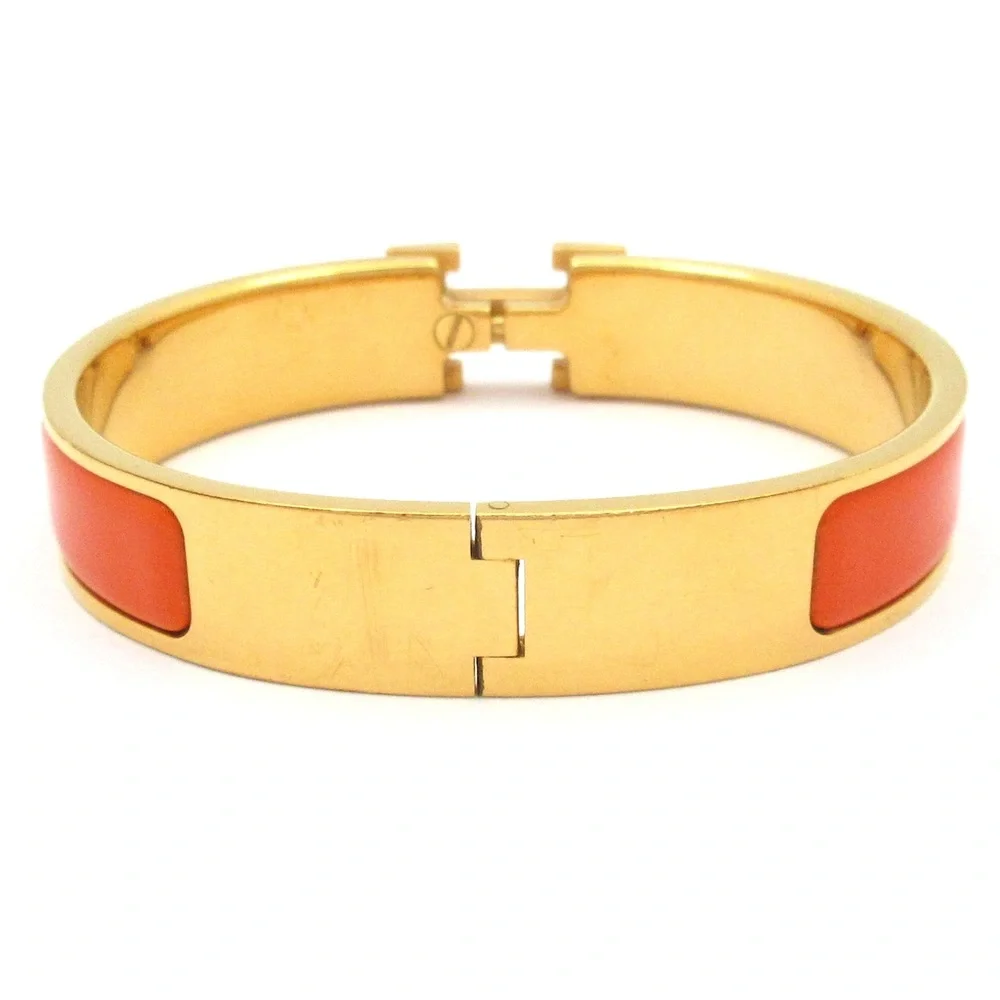 Hermès Click-Clack Ash Bangle Orange Gold